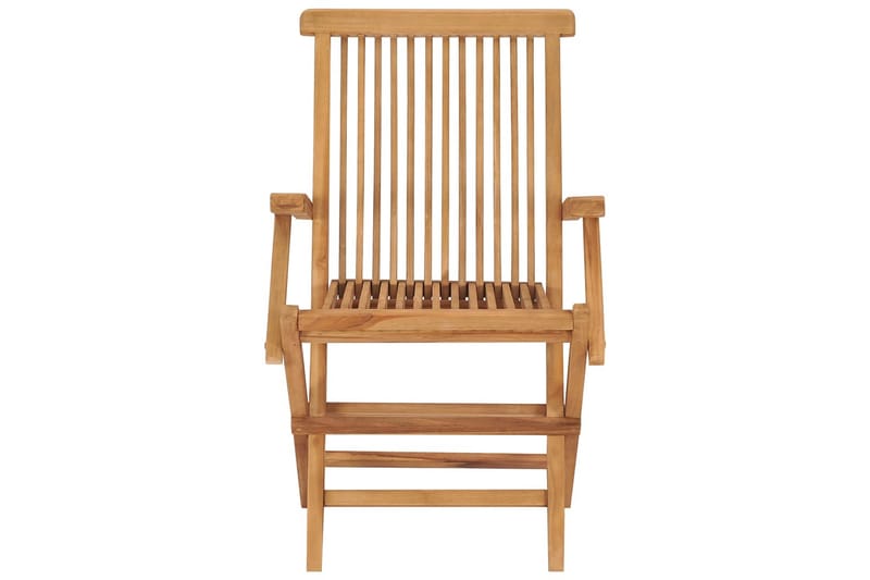 Sammenleggbare hagestoler 4 stk heltre teak - Brun - Hagemøbler - Stoler & Lenestoler - Spisestoler & hagestoler utendørs