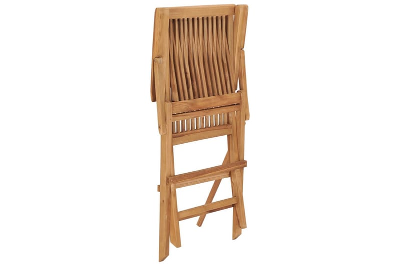 Sammenleggbare hagestoler 4 stk heltre teak - Brun - Hagemøbler - Stoler & Lenestoler - Spisestoler & hagestoler utendørs