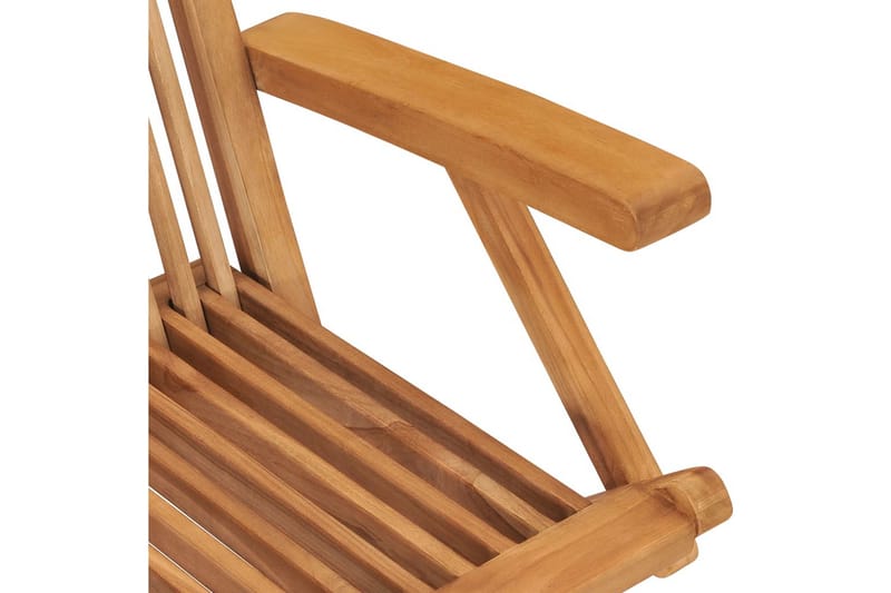 Sammenleggbare hagestoler 4 stk heltre teak - Brun - Hagemøbler - Stoler & Lenestoler - Spisestoler & hagestoler utendørs