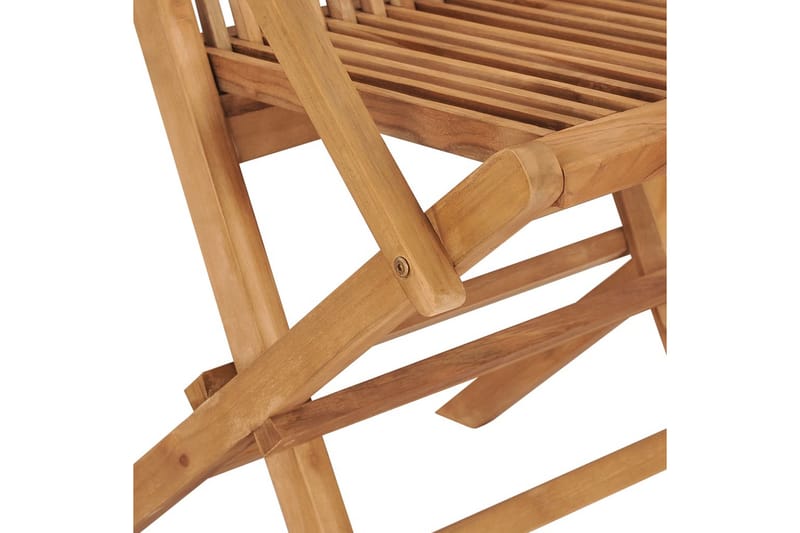 Sammenleggbare hagestoler 4 stk heltre teak - Brun - Hagemøbler - Stoler & Lenestoler - Spisestoler & hagestoler utendørs