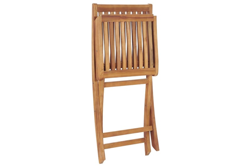 Sammenleggbare hagestoler 4 stk heltre teak - Brun - Hagemøbler - Stoler & Lenestoler - Spisestoler & hagestoler utendørs