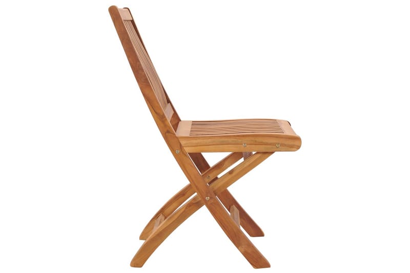 Sammenleggbare hagestoler 4 stk heltre teak - Brun - Hagemøbler - Stoler & Lenestoler - Spisestoler & hagestoler utendørs