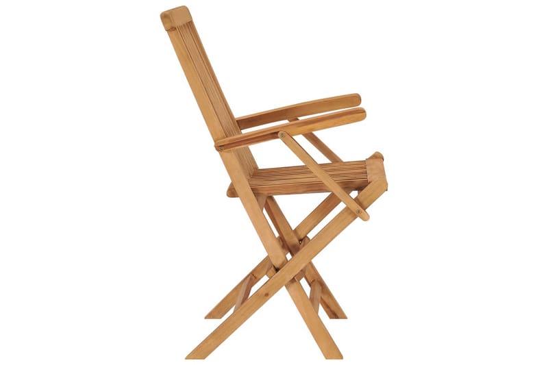 Sammenleggbare hagestoler 4 stk heltre teak - Brun - Hagemøbler - Stoler & Lenestoler - Spisestoler & hagestoler utendørs