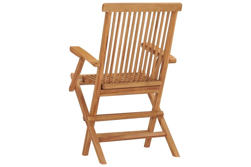 Sammenleggbare hagestoler 4 stk heltre teak - Brun - Hagemøbler - Stoler & Lenestoler - Spisestoler & hagestoler utendørs
