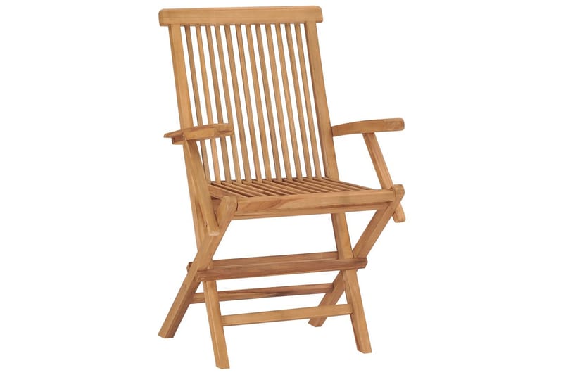 Sammenleggbare hagestoler 4 stk heltre teak - Brun - Hagemøbler - Stoler & Lenestoler - Spisestoler & hagestoler utendørs