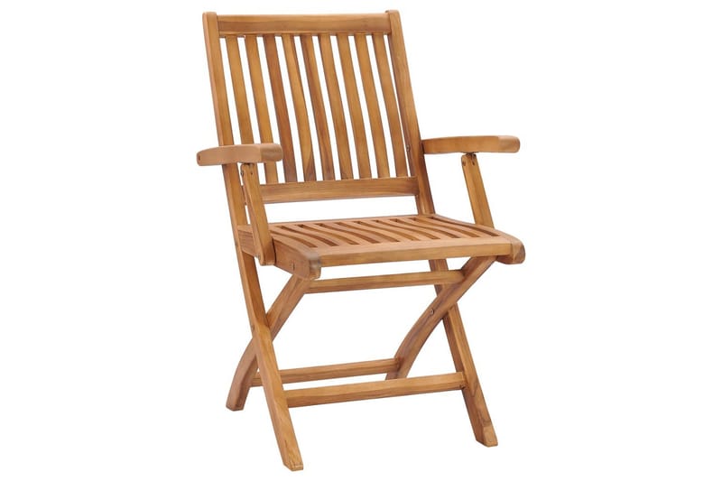 Sammenleggbare hagestoler 8 stk heltre teak - Brun - Hagemøbler - Stoler & Lenestoler - Spisestoler & hagestoler utendørs
