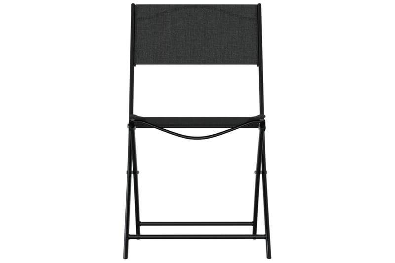 Sammenleggbare utestoler 2 stk svart stål og textilene - Svart - Spisestoler & hagestoler utendørs - Balkongstoler