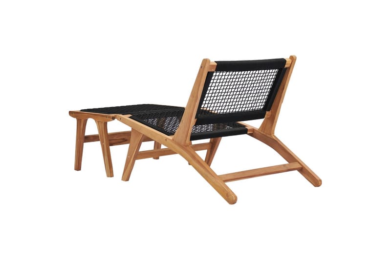 Solseng med fotstøtte heltre teak tre og tau - Brun - Hagemøbler - Stoler & Lenestoler - Spisestoler & hagestoler utendørs