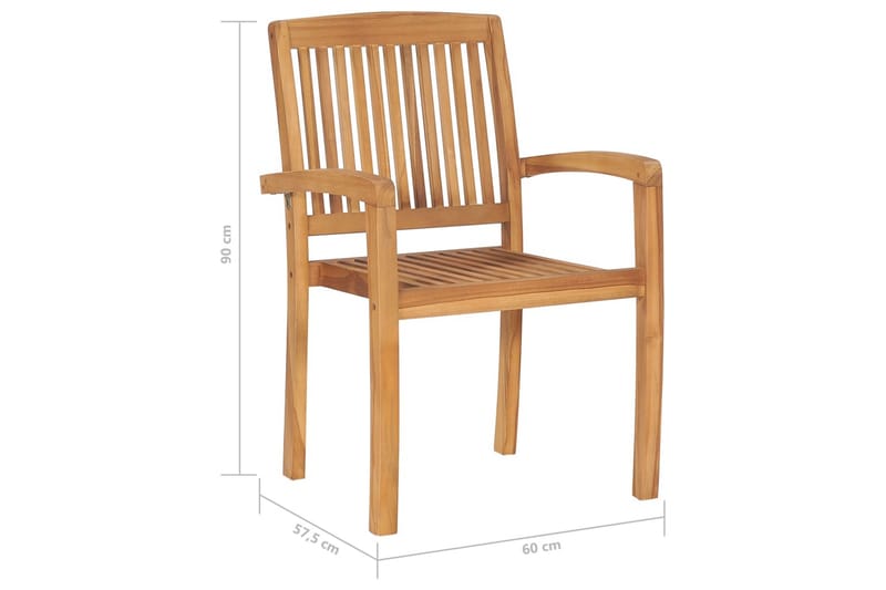Stablebare hagestoler 6 stk heltre teak - Brun - Hagemøbler - Stoler & Lenestoler - Spisestoler & hagestoler utendørs
