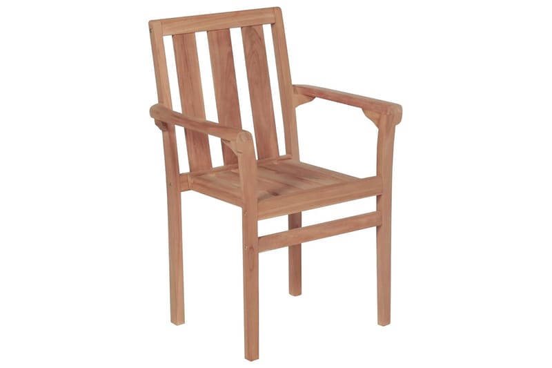 Stablebare hagestoler 8 stk heltre teak - Brun - Hagemøbler - Stoler & Lenestoler - Spisestoler & hagestoler utendørs