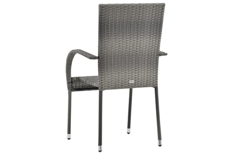 Stablestoler 2 stk grå polyrotting - Grå - Spisestoler & hagestoler utendørs - Balkongstoler