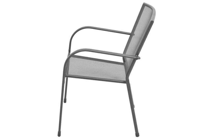 Stablestoler 2 stk stål grå - Grå - Spisestoler & hagestoler utendørs - Balkongstoler