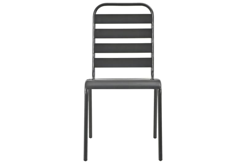 Stablestoler 2 stk stål grå - Mørkegrå - Spisestoler & hagestoler utendørs - Balkongstoler