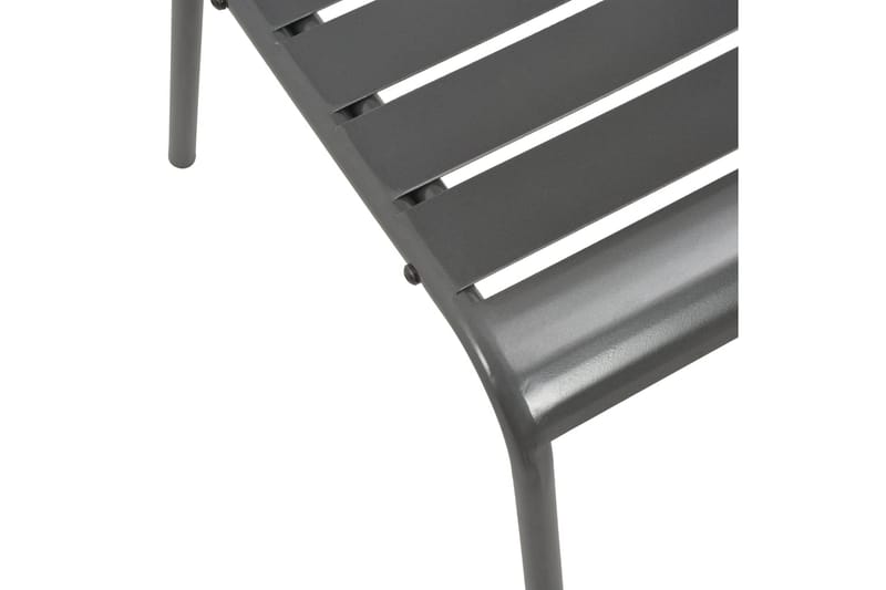 Stablestoler 2 stk stål grå - Mørkegrå - Spisestoler & hagestoler utendørs - Balkongstoler