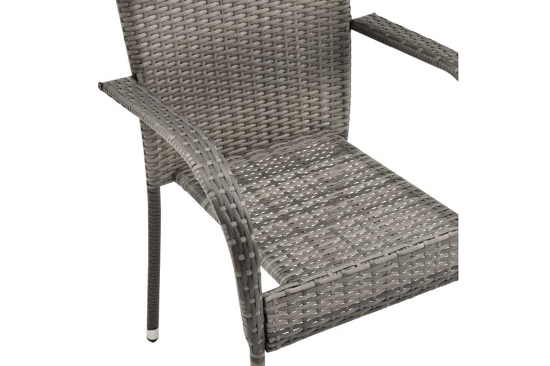 Stablestoler 4 stk grå polyrotting - Grå - Spisestoler & hagestoler utendørs - Balkongstoler