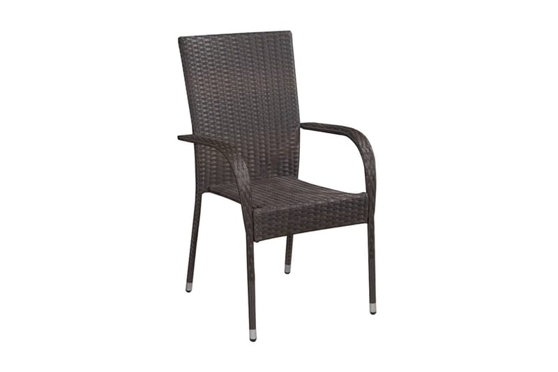 Stablestoler 4 stk polyrotting brun - Brun - Spisestoler & hagestoler utendørs - Balkongstoler