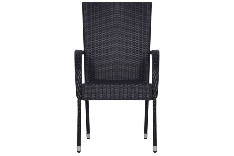 Stablestoler 4 stk polyrotting svart - Svart - Spisestoler & hagestoler utendørs - Balkongstoler