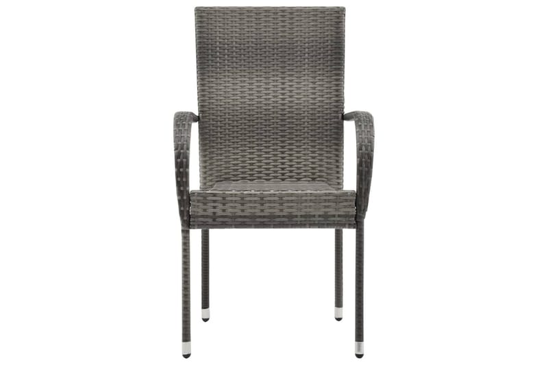 Stablestoler 6 stk grå polyrotting - Grå - Spisestoler & hagestoler utendørs - Balkongstoler