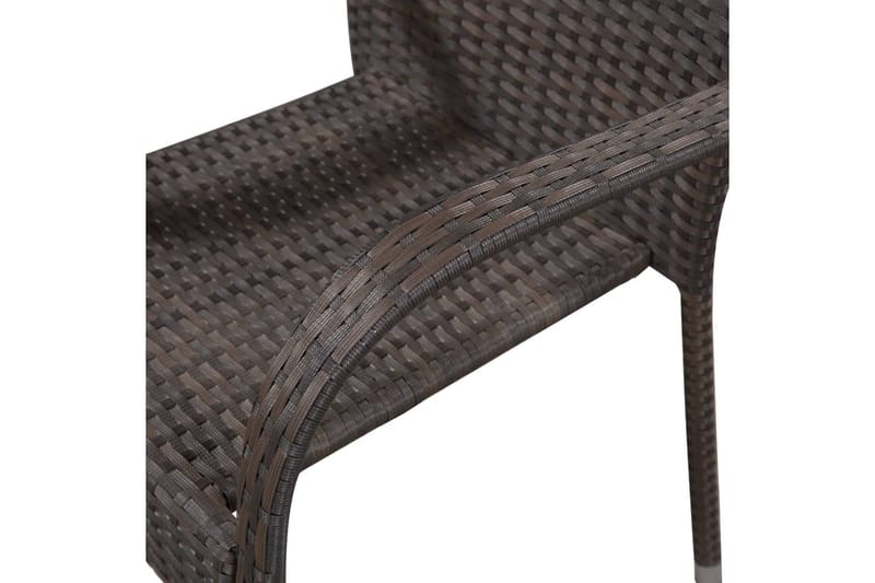 Stablestoler 6 stk polyrotting brun - Brun - Spisestoler & hagestoler utendørs - Balkongstoler