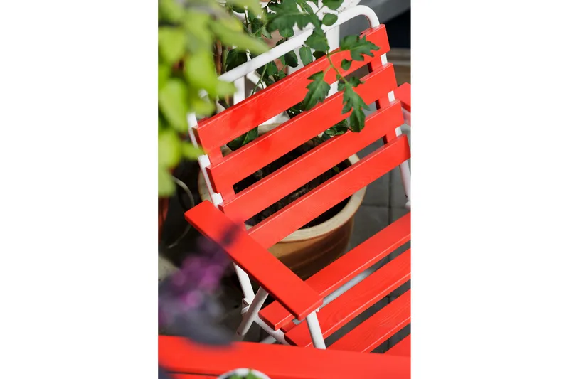 Stol Retro rød / hvit - Varax - Hagemøbler - Stoler & Lenestoler - Spisestoler & hagestoler utendørs