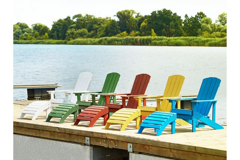 Tredgårdsstol med Fotskammel gul ADIRONDACK - Gul - Hagemøbler - Stoler & Lenestoler - Solstoler - Dekkstol