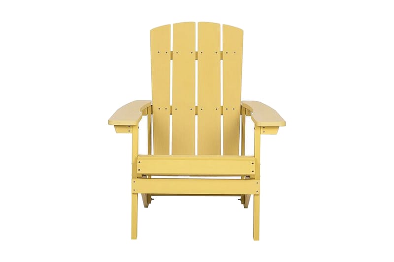 Tredgårdsstol med Fotskammel gul ADIRONDACK - Gul - Spisestoler & hagestoler utendørs - Balkongstoler