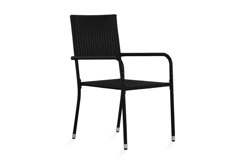 Utendørs spisestoler 2 stk svart polyrotting - Spisestoler & hagestoler utendørs - Balkongstoler