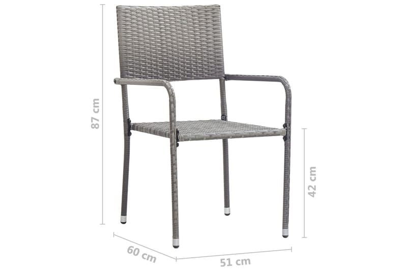 Utendørs spisestoler 4 stk polyrotting antrasitt - Antrasittgrå - Spisestoler & hagestoler utendørs - Balkongstoler