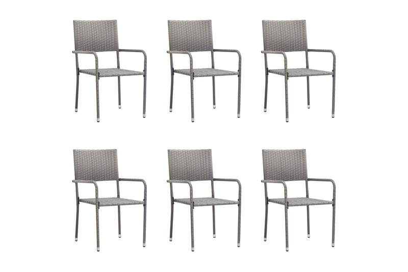 Utendørs spisestoler 6 stk polyrotting antrasitt - Antrasittgrå - Spisestoler & hagestoler utendørs - Balkongstoler