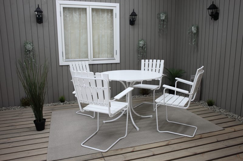 Vaxholm Karmstol 4-pk Hvit - KWA - Spisestoler & hagestoler utendørs - Balkongstoler