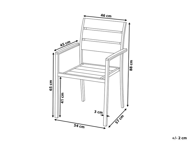 Vernio Stol 6-pk 57 cm - Grå - Hagemøbler - Stoler & Lenestoler - Spisestoler & hagestoler utendørs