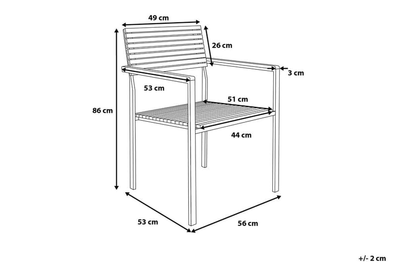 Viareggio Stol 6-pk 53 cm - Tre / Natur - Hagemøbler - Stoler & Lenestoler - Spisestoler & hagestoler utendørs