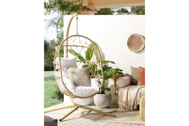 Hengestol Adria - Beige, hvit - Hagemøbler - Stoler & Lenestoler - Hengestoler