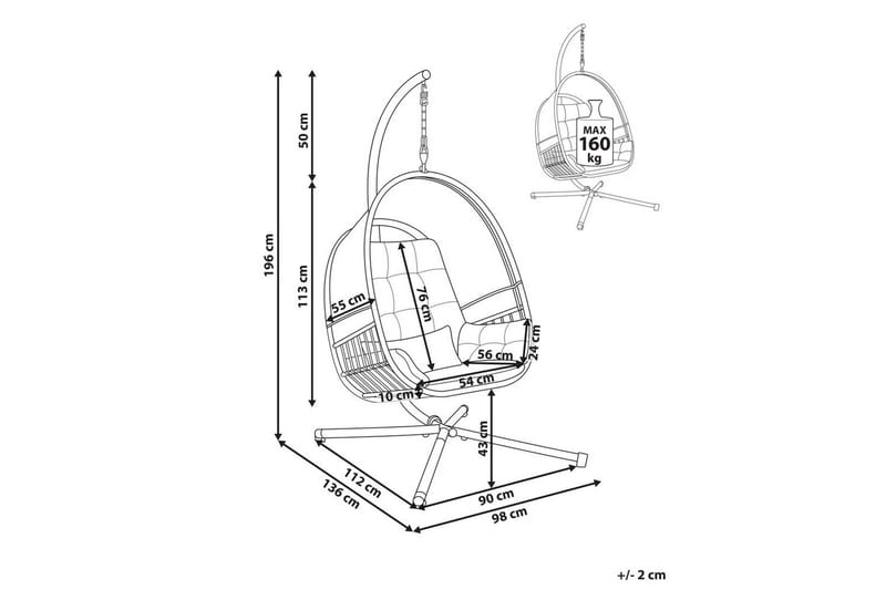 Hengestol Alviano - Lys grå - Hagemøbler - Stoler & Lenestoler - Hengestoler