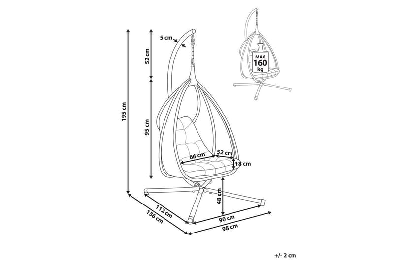 Hengestol Avegno - Mørk grå - Hagemøbler - Stoler & Lenestoler - Hengestoler