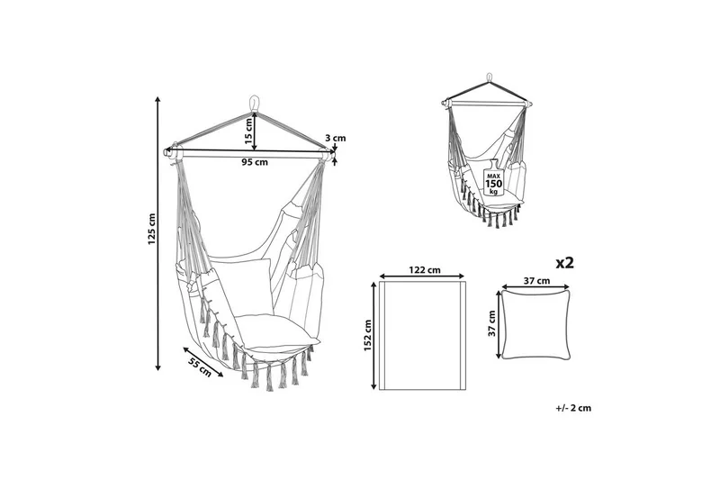 Hengestol Bonea - Grå - Hagemøbler - Stoler & Lenestoler - Hengestoler