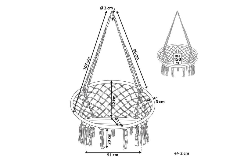 Hengestol Gabella - Svart - Hagemøbler - Stoler & Lenestoler - Hengestoler