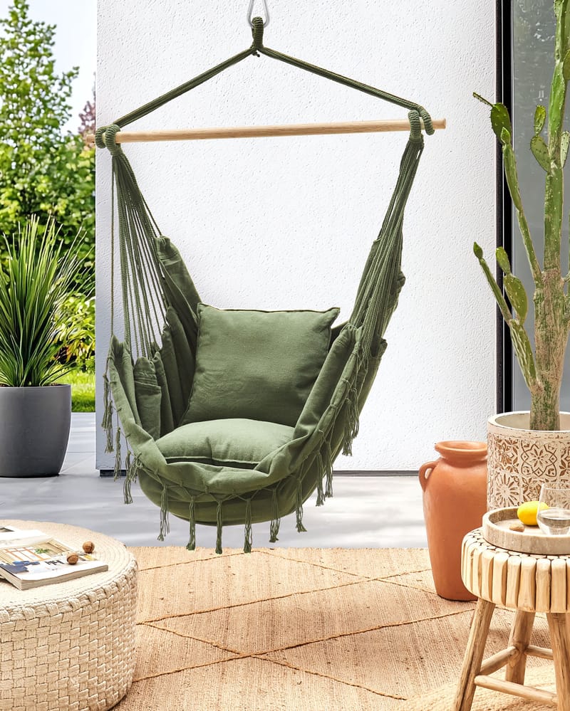 Hengestol utendørs Bonea Bomull - Grønn - Hagemøbler - Stoler & Lenestoler - Hengestoler