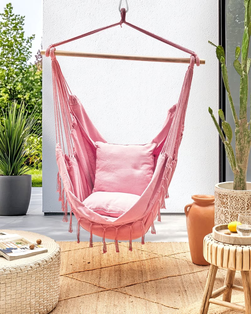 Hengestol utendørs Bonea Bomull - Rosa - Hagemøbler - Stoler & Lenestoler - Hengestoler