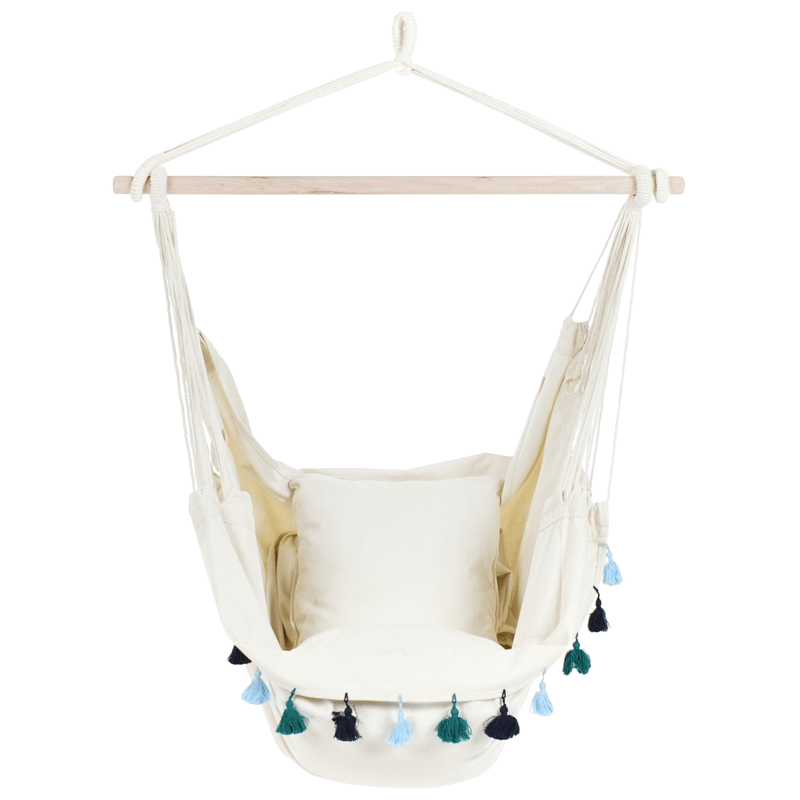 Hengestol utendørs Varena Bomull - Beige/Blå - Hagemøbler - Stoler & Lenestoler - Hengestoler