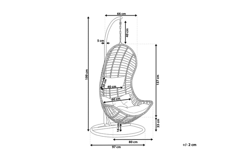 Appuna Hengestol med Stativ - Grå - Hagemøbler - Stoler & Lenestoler - Hengestoler