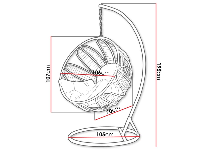 Bravion Hengestol utendørs - beige - Hagemøbler - Stoler & Lenestoler - Hengestoler - Hengestol med stativ