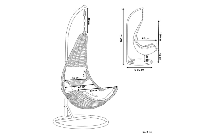Hacksta Hengestol med Stativ - Beige - Hagemøbler - Stoler & Lenestoler - Hengestoler