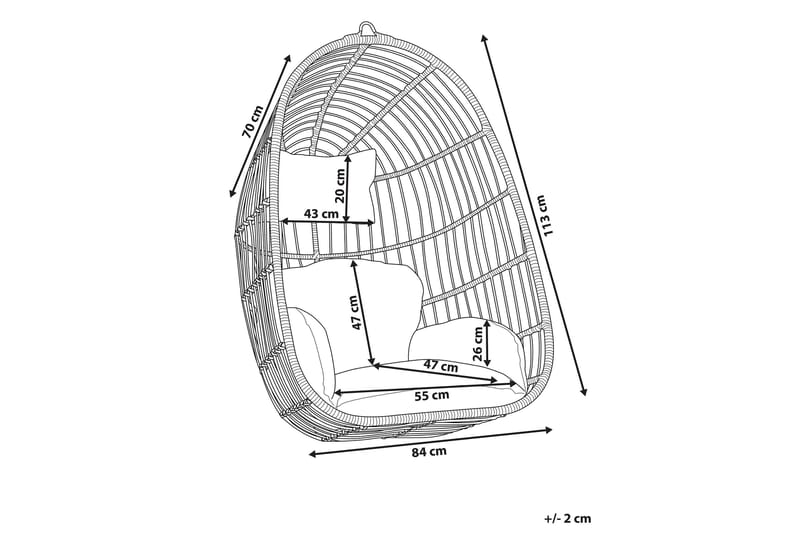Hallstavik Hengestol - Grå - Hagemøbler - Stoler & Lenestoler - Hengestoler