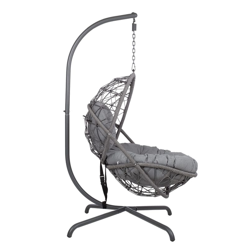 Hengestol HOME4YOU Amara 134x134x196 cm mørkegrå - mørkegrå - Hagemøbler - Stoler & Lenestoler - Hengestoler - Hengestol med stativ