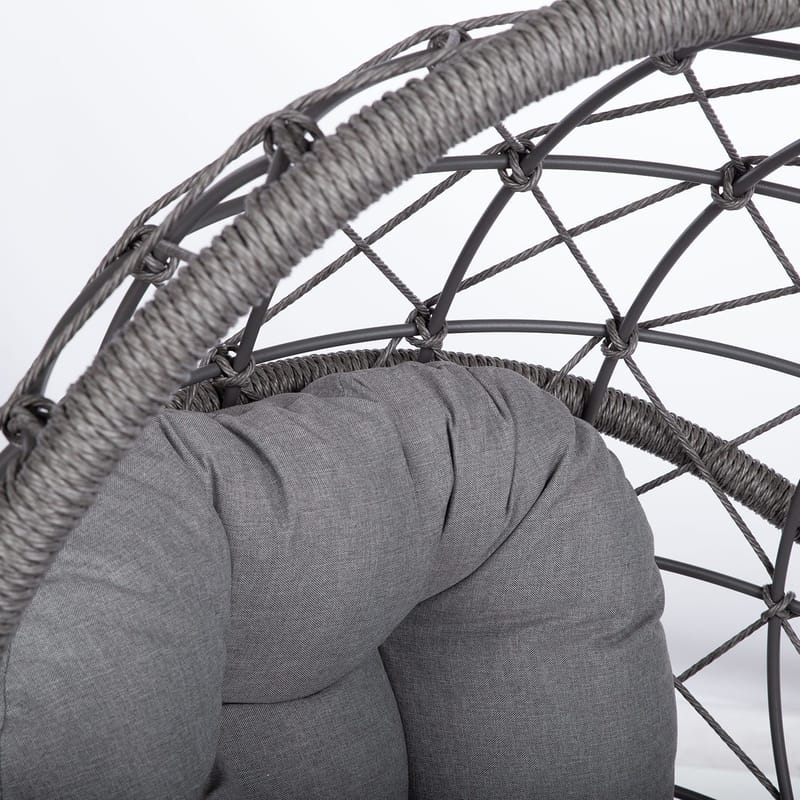 Hengestol HOME4YOU Amara 134x134x196 cm mørkegrå - mørkegrå - Hagemøbler - Stoler & Lenestoler - Hengestoler - Hengestol med stativ