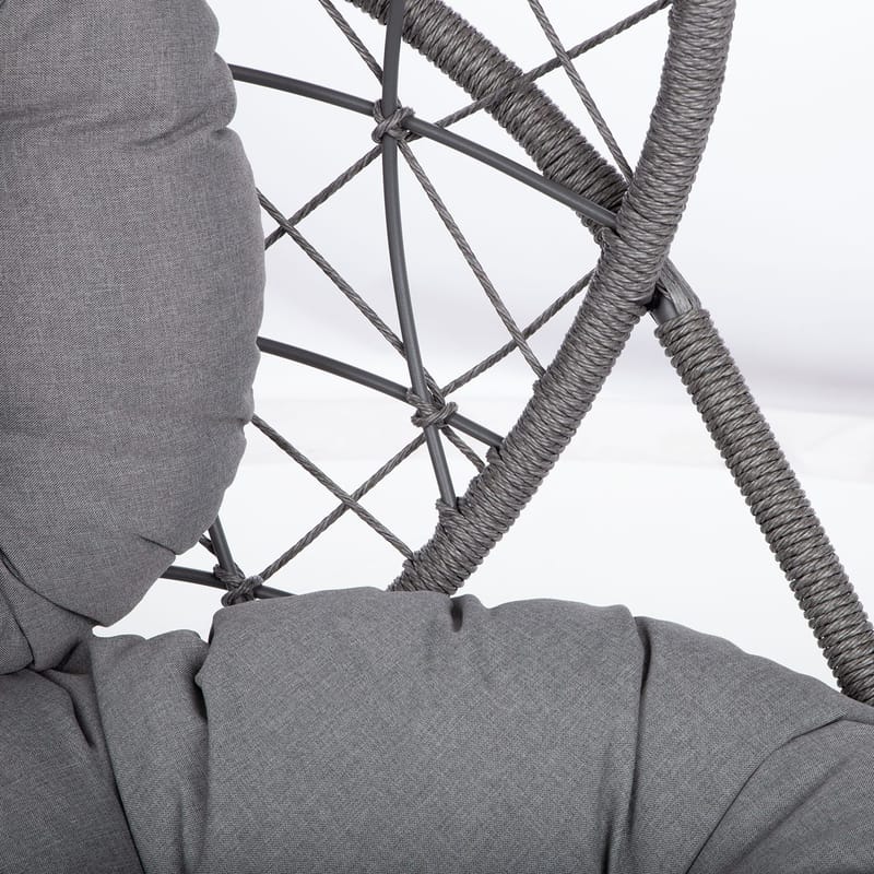 Hengestol HOME4YOU Amara 134x134x196 cm mørkegrå - mørkegrå - Hagemøbler - Stoler & Lenestoler - Hengestoler - Hengestol med stativ