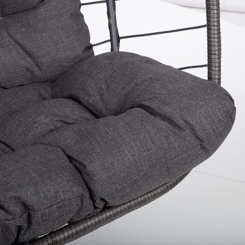 Hengestol HOME4YOU Finse 2-seter 142x106x194 cm mørkegrå - mørkegrå - Hagemøbler - Stoler & Lenestoler - Hengestoler - Hengestol med stativ