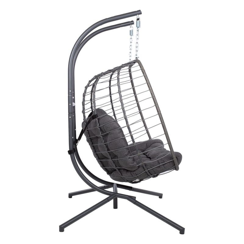 Hengestol HOME4YOU Finse 2-seter 142x106x194 cm mørkegrå - mørkegrå - Hagemøbler - Stoler & Lenestoler - Hengestoler - Hengestol med stativ