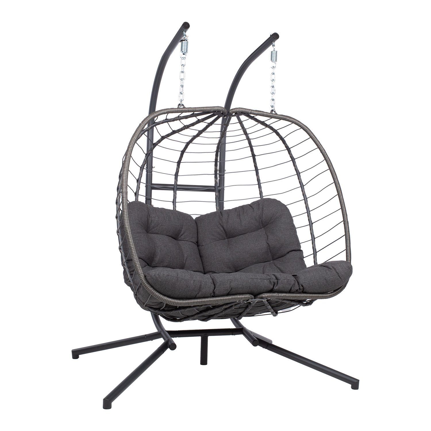 Hengestol HOME4YOU Finse 2-seter 142x106x194 cm mørkegrå - Mørkegrå